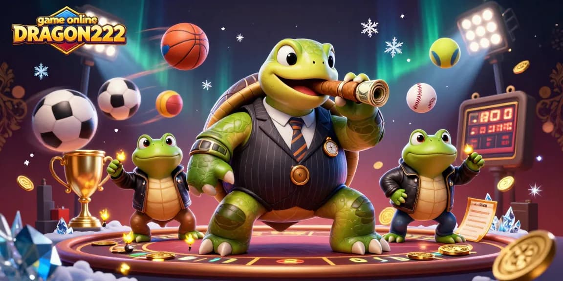 Engage with game online DRAGON222 as a massive cartoon turtle in a mobster suit enjoys the casino vibe.