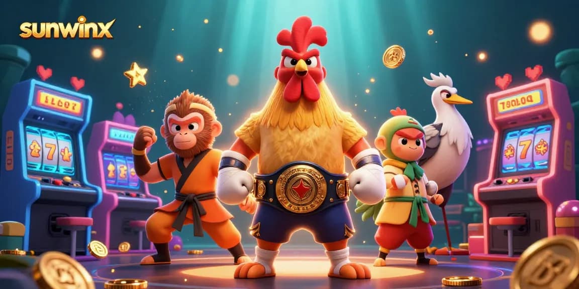 Experience thrilling gameplay with sunwinx featuring a Muay Thai rooster and exciting slot machines.