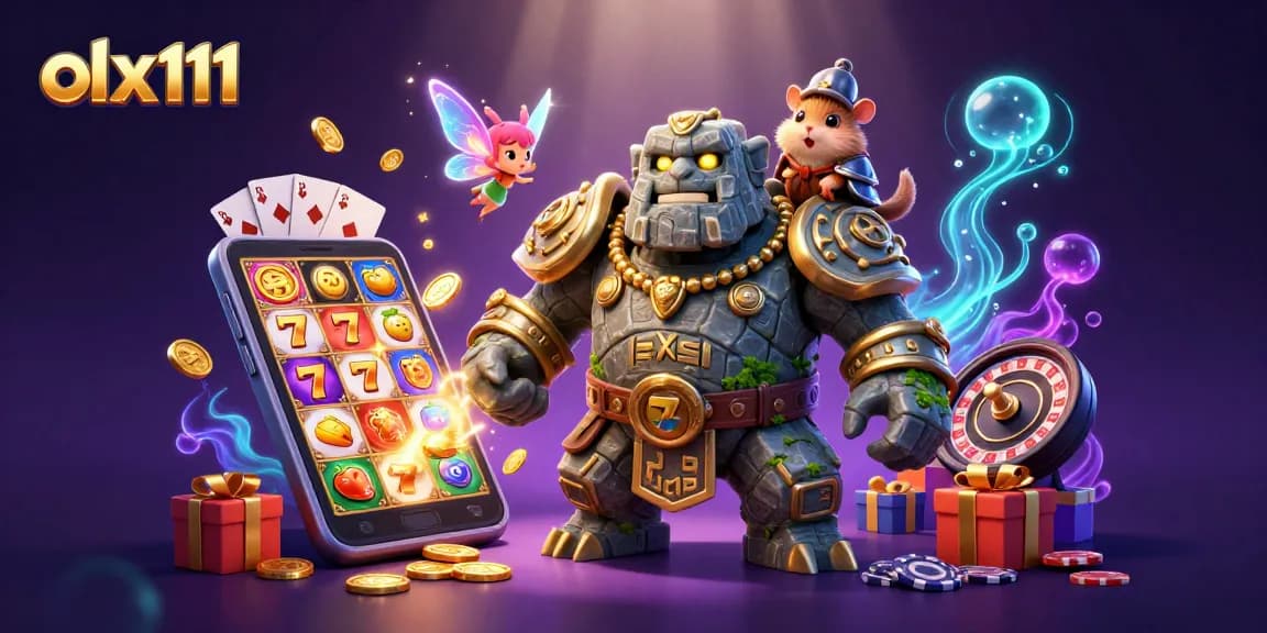 Engage in thrilling slot games with olx111 and experience dazzling 3D casino illustration.
