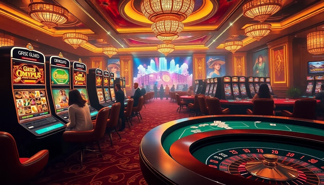 Engaging scene of idnslot online casino featuring vibrant slot machines and sophisticated gameplay.