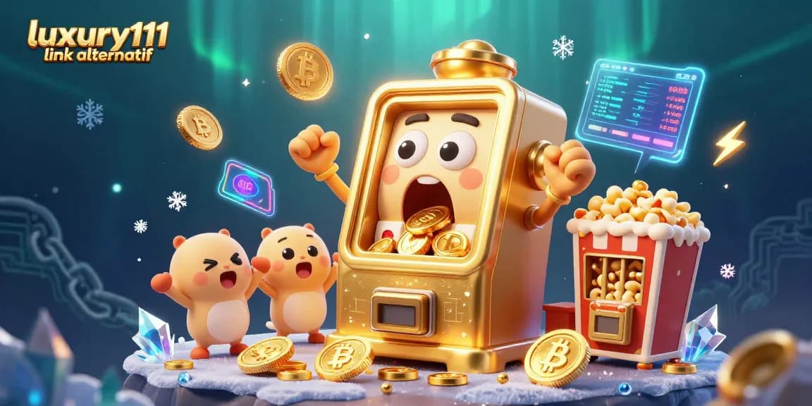 Win big with luxury111 link alternatif as golden coins pour from a jubilant slot machine.