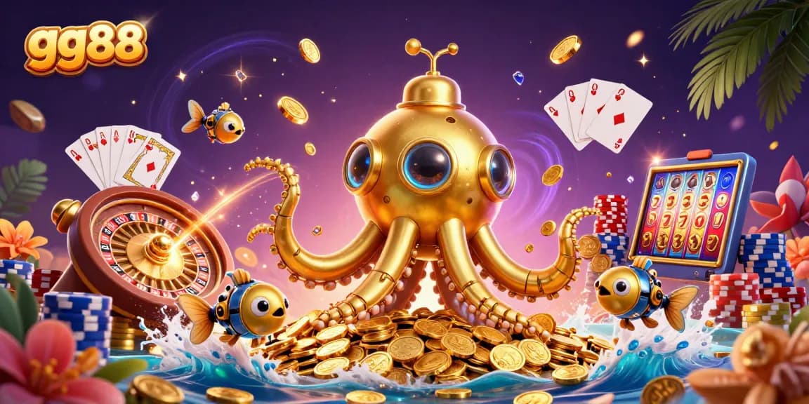Win big with gg88 at this vibrant 3D casino scene bursting with action and excitement.