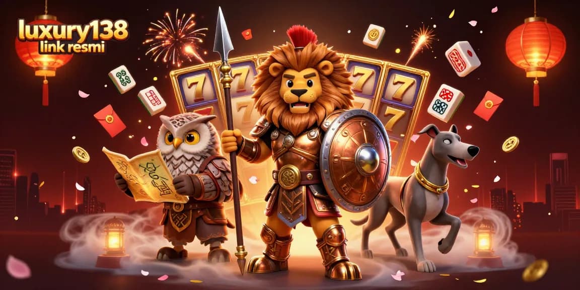 Experience thrilling gameplay with luxury138 link resmi as slot reels and jackpots surround a heroic scene