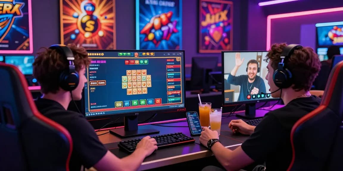 Aviator crash gaming enthusiast celebrating wins in a vibrant casino setup