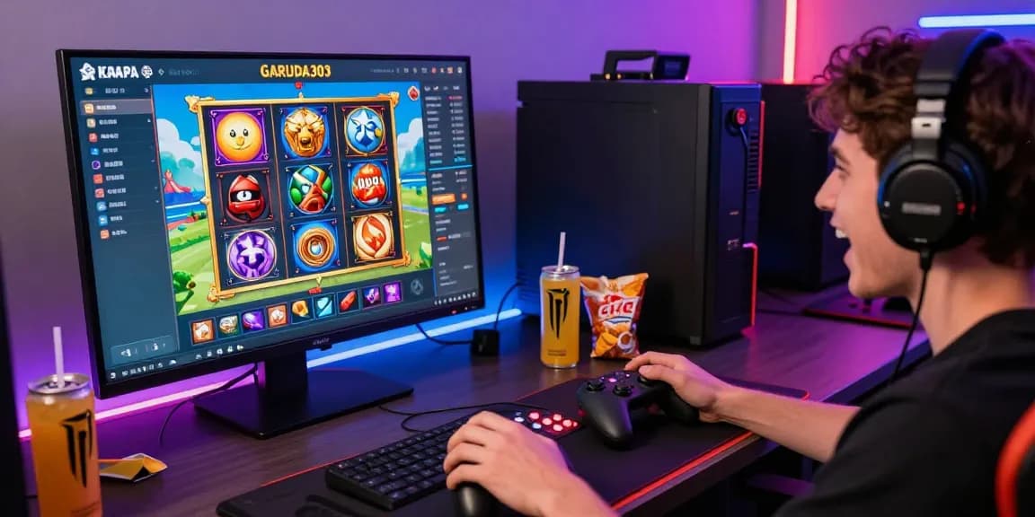 Exciting gaming experience on GARUDA303 platform with colorful slot visuals and active player.