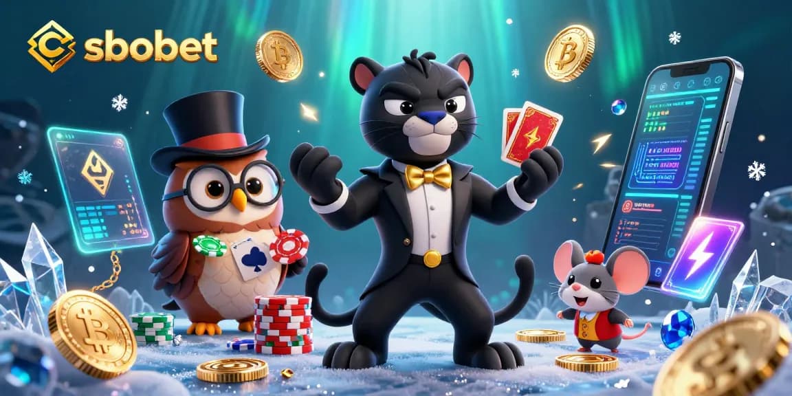 sbobet enhances the gaming experience with a stylish black panther dealer in a vibrant casino scene