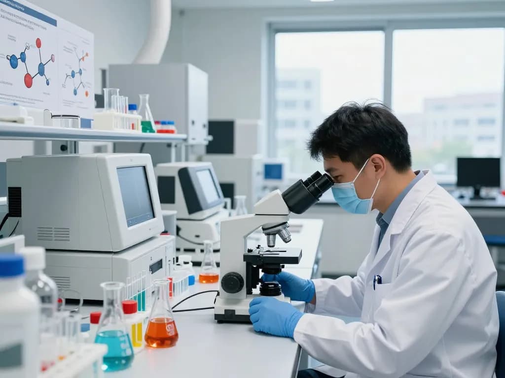 Precise analysis in a modern lab by an EU cannabinoid manufacturer showcasing innovation and professionalism.