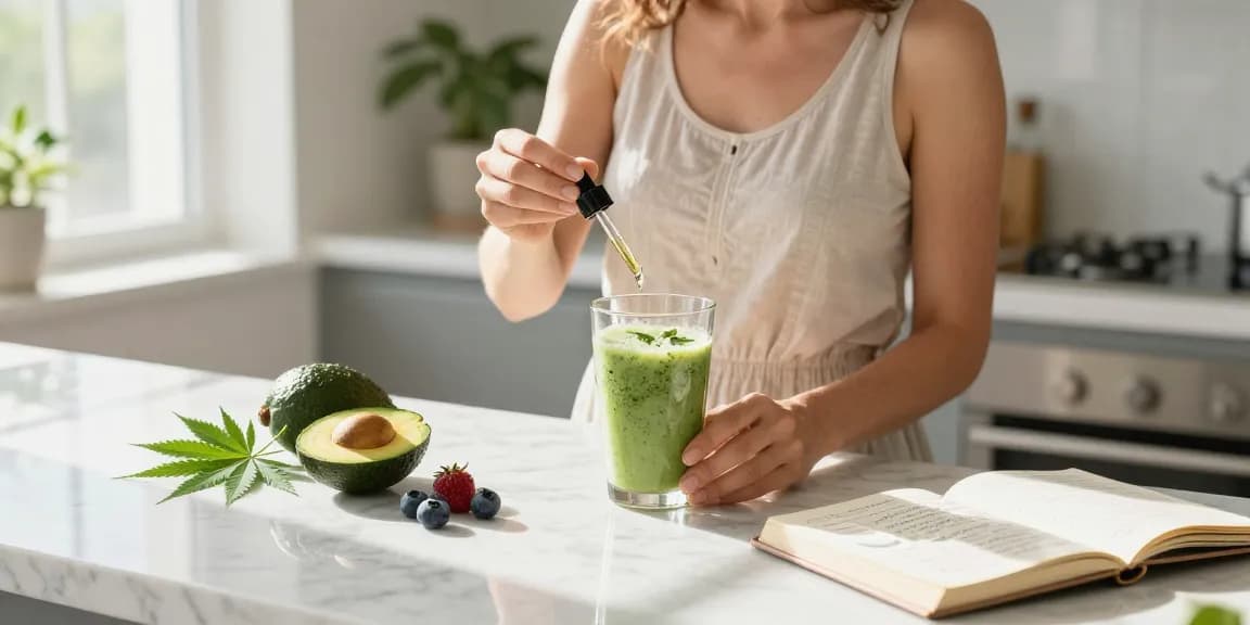 Marketing & Advertising: Aceite de CBD orgánico en estilo de vida saludable, rutina de bienestar natural