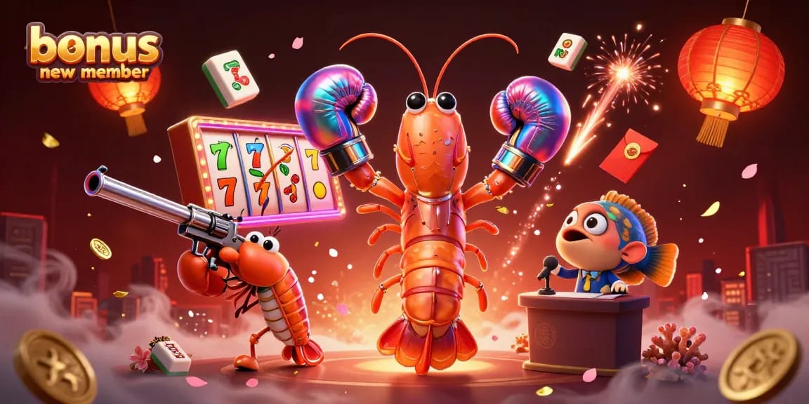 Engage with the bonus new member experience featuring dynamic casino elements in vibrant 3D.