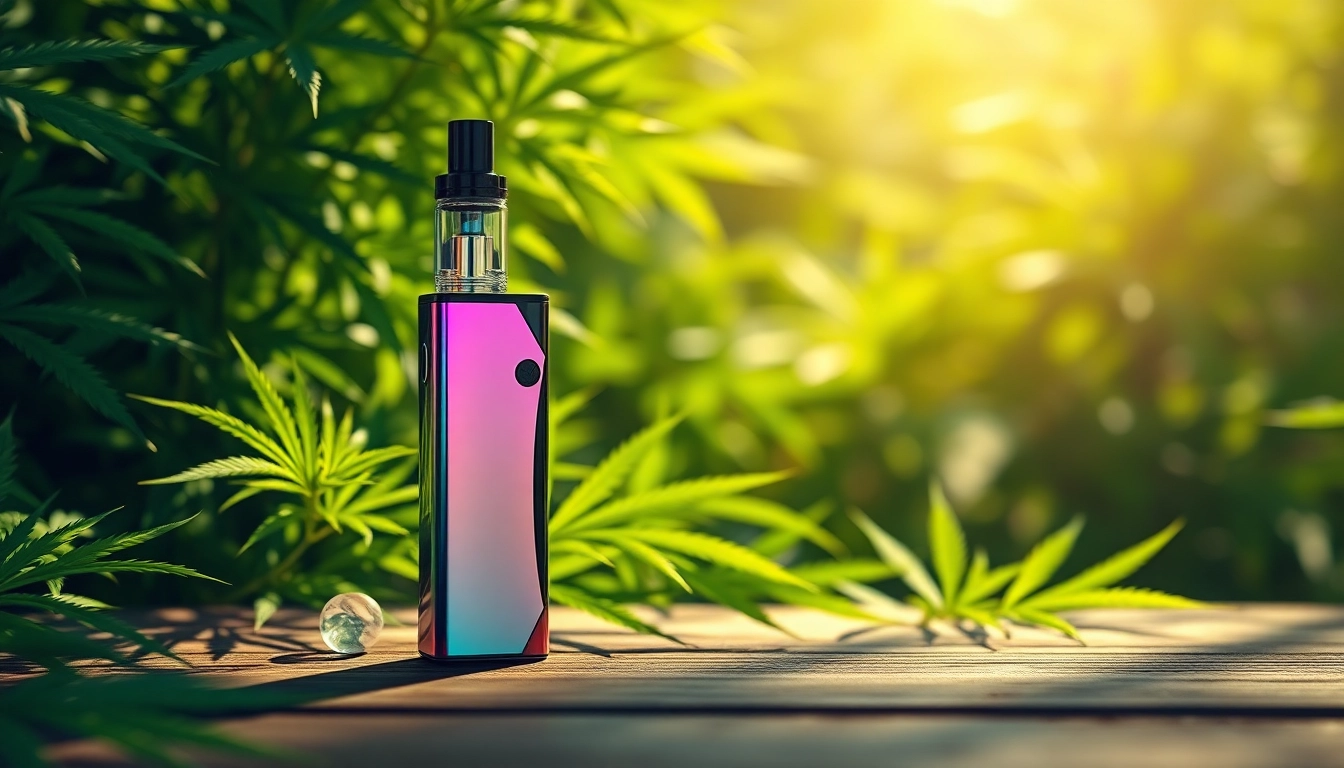 Engaging image of disposable vapes accompanied by fresh hemp plants, showcasing their natural synergy.