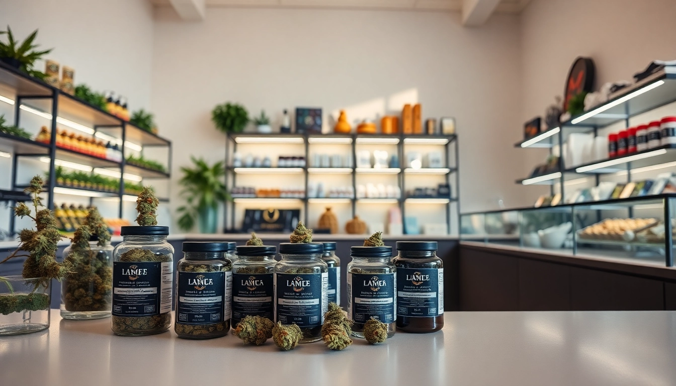 Can you buy weed on the internet at a stylish cannabis dispensary featuring various products.