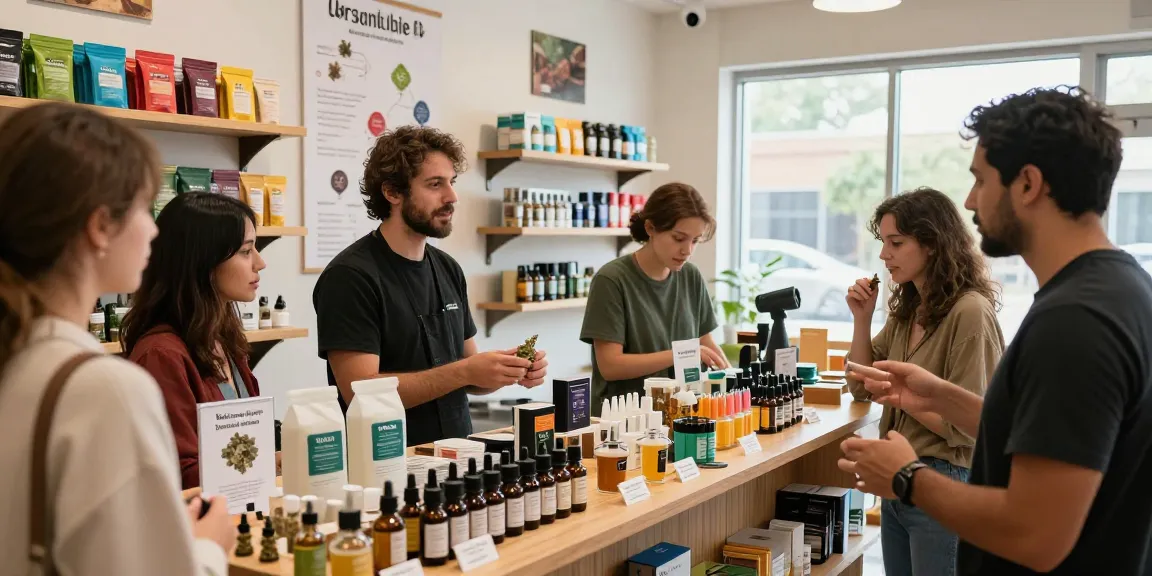 Marijuana shatter for sale EU showcased in a vibrant cannabis dispensary with customers exploring quality cannabis products.