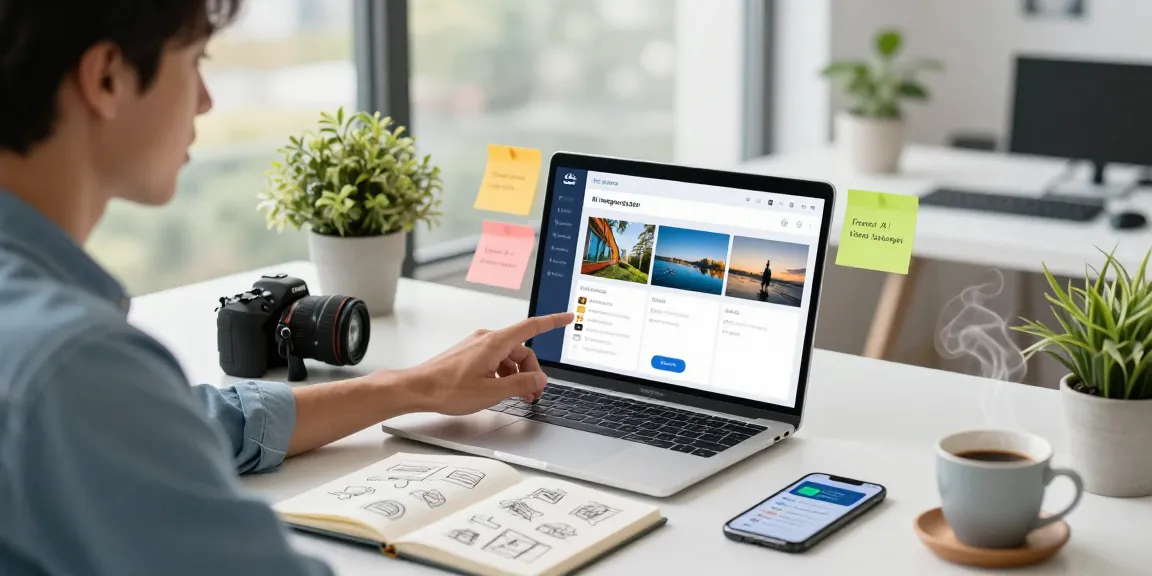 Free AI image detector in action as a user uploads an image file in a modern workspace.