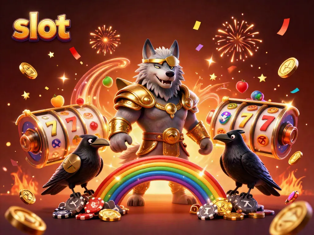 Engage players with exciting slot action featuring Odin and ravens amidst a casino-inspired scene.