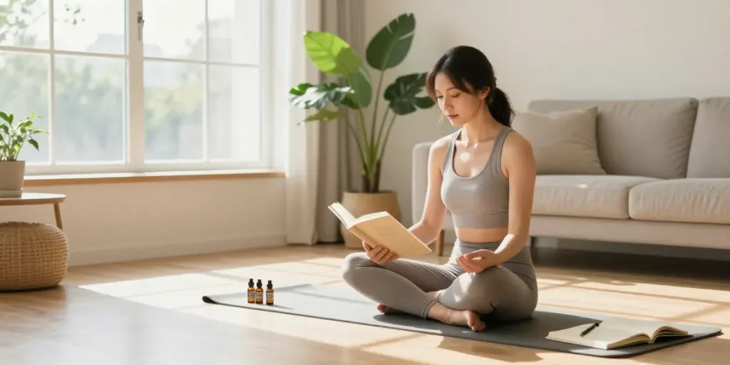 Buy weed in Luton with premium CBD oil and natural wellness products in a serene living room setting.