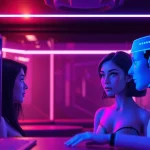 Engaging ai sex chat free experience with virtual characters in a sleek digital interface.