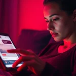 Engaging sex ai chat interaction between user and AI chatbot in a cozy setting.