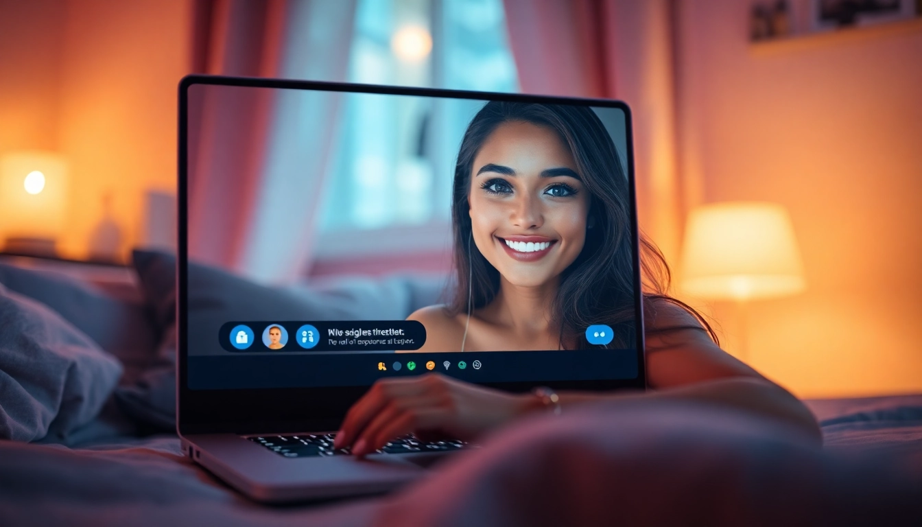 Intimate ai porn chat scene with a digital avatar interacting with a user in a cozy setting.