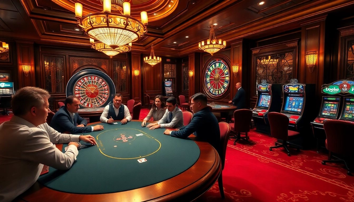 Experience the excitement of Jogoluck with high-stakes poker and vibrant casino elements.