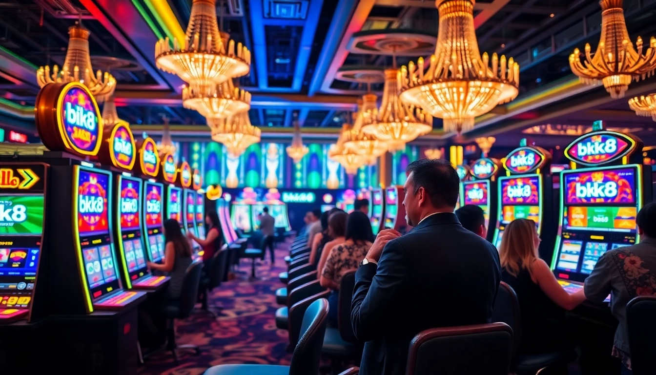 Experience the thrill of bk8 สล็อต at a luxurious casino filled with vibrant slot machines.