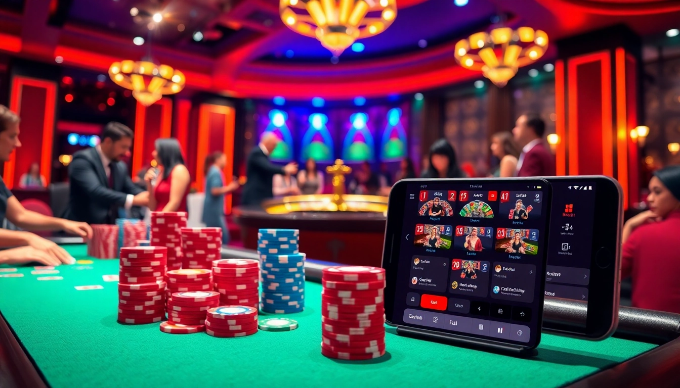 Experience exhilarating gameplay at Bayvip's lively casino table with poker chips and cards.