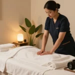 Relaxing 서울출장마사지 therapy room setup with soft lighting and soothing decor.